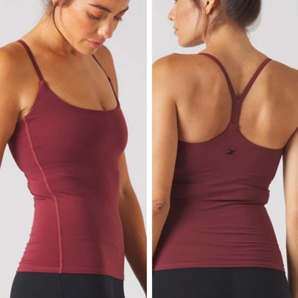GLYDER NWT PURE TANK TOP IN MERLOT ATHLETIC RACERBACK